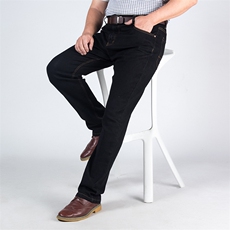 秋新款弹力牛仔裤加肥大码牛崽长裤黑色中高腰30-48码9887-1款P75，男装牛仔裤，星座802