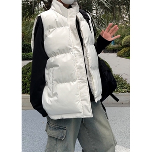 现货5W件冬季三防boxy短款立领棉衣马夹外套男女加厚马甲保暖棉服图片