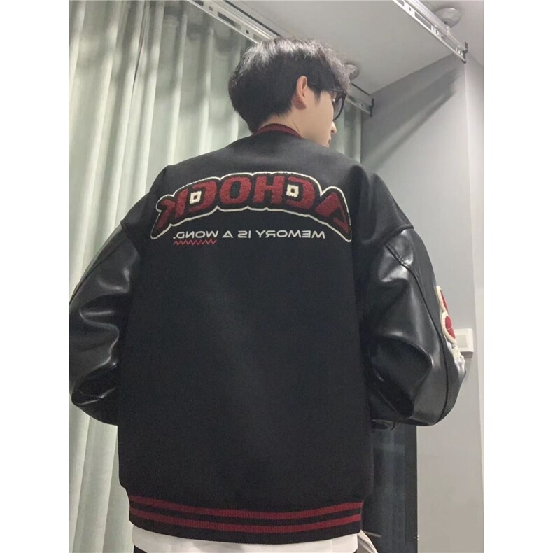 【现货】DJK1028-P70春秋新款美式复古重磅刺绣棒球服拼接夹克,男装夹克,星座603-2