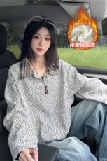 现货雪尼尔450g重磅针织加厚银狐绒大码上衣T5075J加绒-特P40控78，男装T恤，电商A001