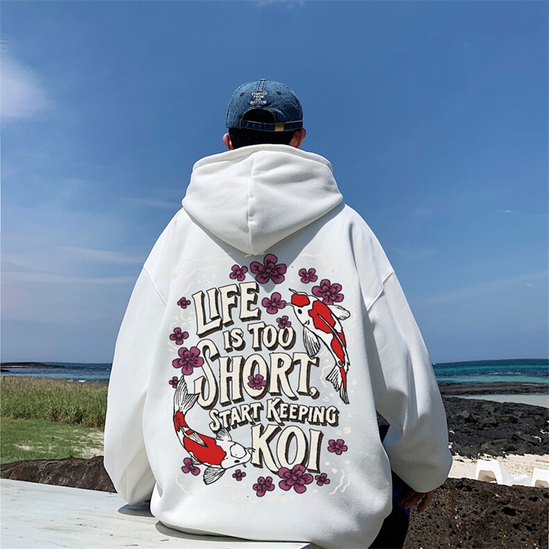 直播品质340克重磅纯色华棉美式卫衣连帽印花大码XZ517A-BK12319,男装卫衣,星座517A