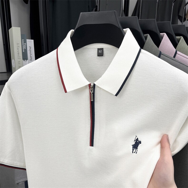 爆夏季男款棉透气polo衫长袖潮流上衣百搭商务风休闲男装，男装T恤，钱塘6003（原4033）
