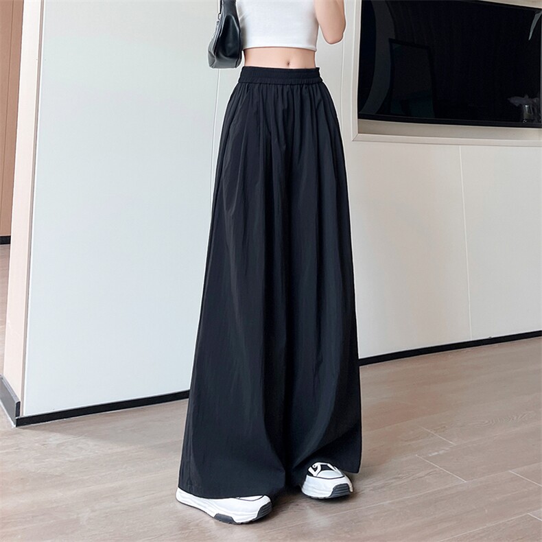 山本裤裙女夏季薄款25高腰垂感显瘦褶皱伞裙休闲阔腿裤裙裤,女装休闲裤,梦白服饰厂