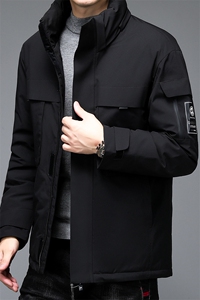 中老年白鸭绒羽绒服可脱卸帽冬季保暖休闲外套男ALXB8615-P315图片