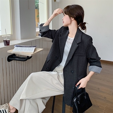 2026春装有货韩版通勤气质翻袖西装2C090-1839-P140-K198，女装西装，2C090
