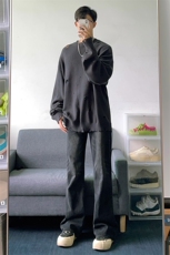 B221美式ins高街暗黑光版修身微喇牛仔裤LK23137-P55控78，男装牛仔裤，电商B221