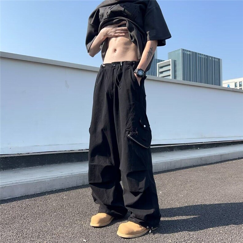 DF02-P63美式复古纯色工装裤男款潮流高街冲锋裤休闲百搭长裤潮，男装休闲裤，星座603-2