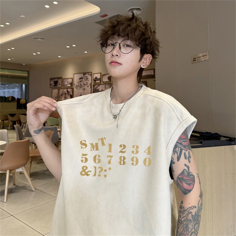 麂皮绒背心坎肩男T恤美式港风潮JB460-特P19控38,男装背心/马甲,电商B370