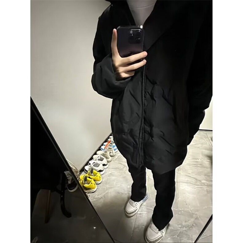 菱形格羽绒棉服男款轻薄美式面包服高街立领外套MC335,男装棉衣,星座1116A（原606A-3）