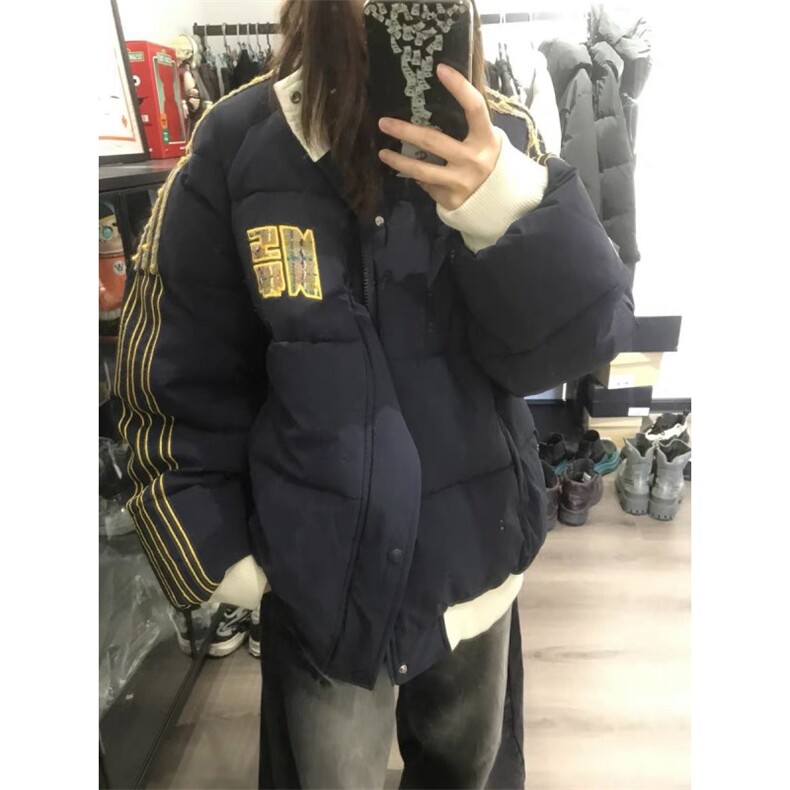 织带撞色宽松百搭棉衣ZM094-P105图片