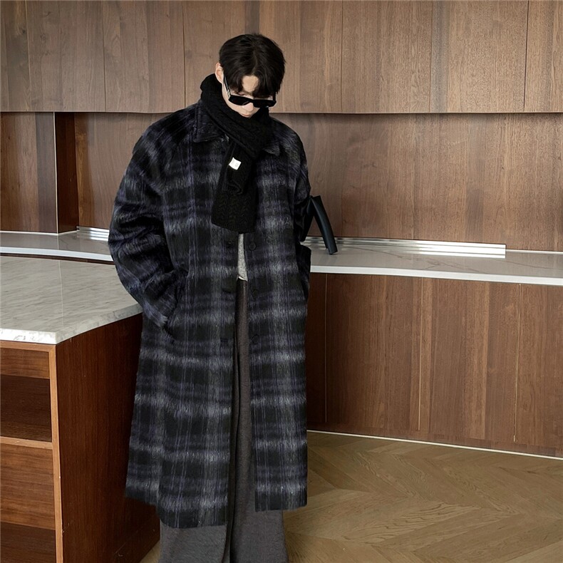 1港风长毛马海毛面料小香风大衣加厚羊毛大衣77932WANGP135控198，男装毛呢大衣，星座226-2