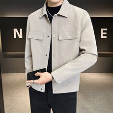 秋季夹克男2025新款工装口袋高级感皮夹克外套A313-8831-P145，男装夹克，电商A313