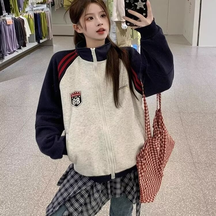 美式复古卫衣外套男女秋冬季2025卫衣开衫宽松情侣上衣WB509-P49,女装短外套,星座412-1
