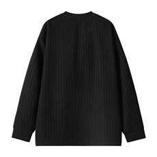 美式高街千鸟格子长袖T恤男女亨利V领英伦雅痞休闲宽松长袖打底衫，男装T恤，电商A443