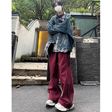 户外机能冲锋裤男秋季新款条纹工装裤宽松直筒休闲长裤MK633P46，男装工装外套，星座1013-5