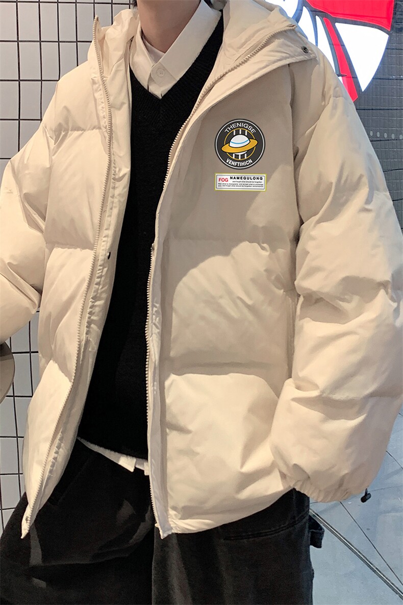 港风冬季新款连帽羽绒服男潮宽松印花圆标新YR6131P225控298,男装羽绒服,电商A268A