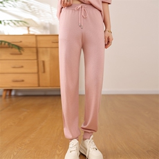 2025冬季新羊毛小脚裤女高腰针织哈伦萝卜束脚裤休闲外穿羊绒长裤，女装休闲裤，飞艺羊绒