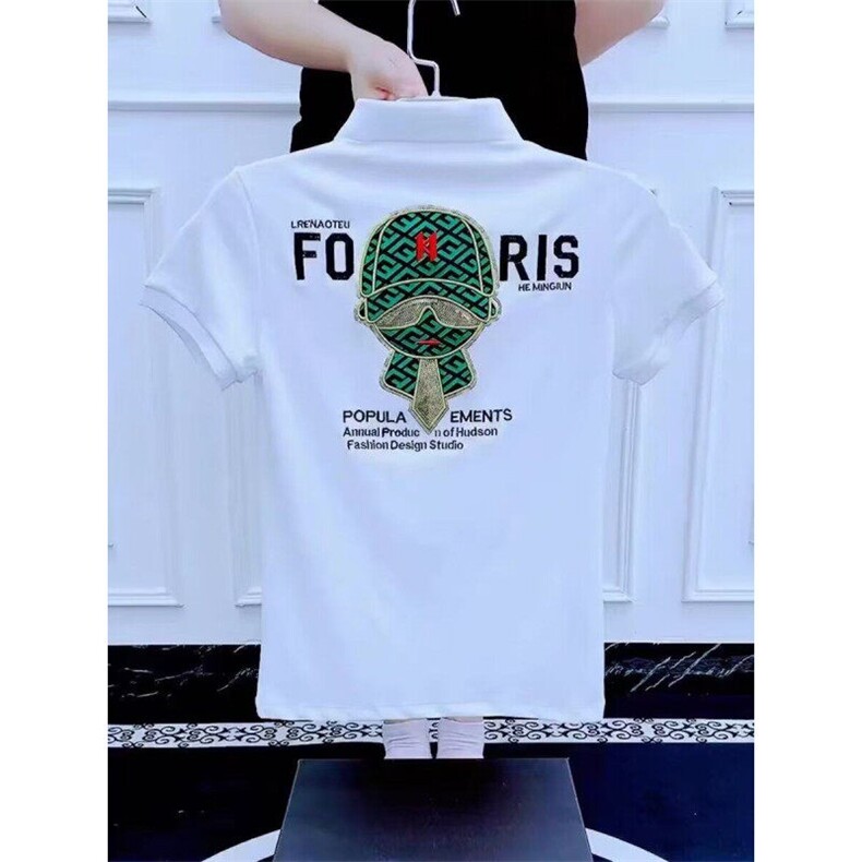 M614-P35潮流痞帅polo衫男士短袖夏季时尚青年网红半袖t恤,男装Polo衫,星座617A-1（原B318A）