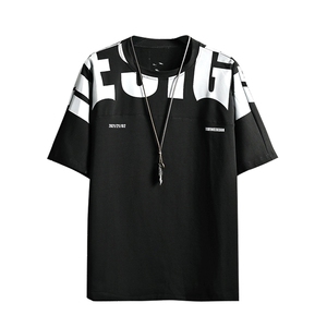 货足8XL-M 2023夏季新款美式纯短袖T恤男胖子半袖体恤加肥加大图片