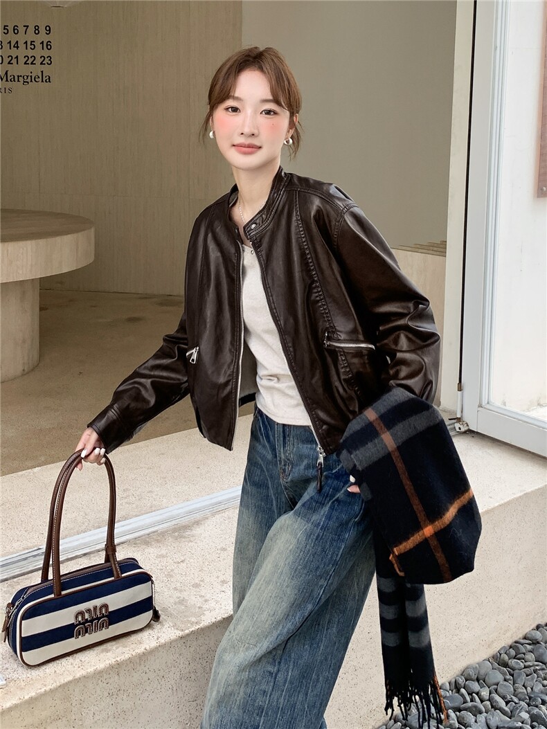 2025年冬季短皮衣加绒棉服RF2C290-6882-P185-K275,女装皮衣,蝶眷