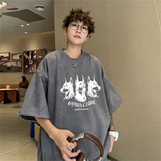 2024夏季新款麂皮绒圆领短袖T恤RT425-特P19控38，男装T恤，电商B370