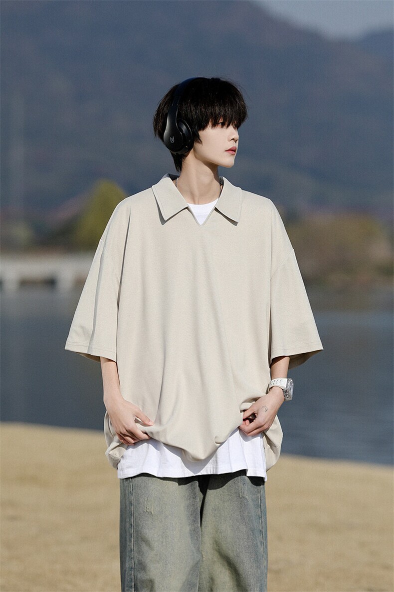 M-8XLv领冰丝短袖Polo衫特大码宽松凉感半袖翻领T恤衫DX1202/P30,男装T恤,电商B238