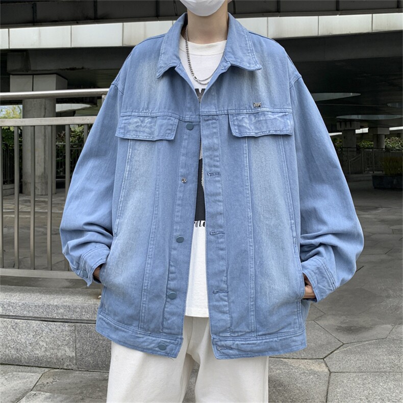 2026秋冬复古做旧牛仔外套男宽松港风嘻哈百搭牛仔衣ins潮,男装工装外套,星座505-2（原电商A260-1)