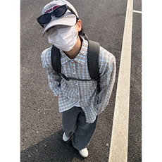2026春夏款泡泡纱格子长袖衬衫高品质格子衬衫复古外套CS259-P45，男装衬衫，星座301C-5