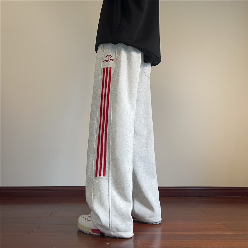 INS春季新款潮流三条杠条纹美式宽松休闲卫裤B315-K158-特p40控78,男装休闲裤,电商B315