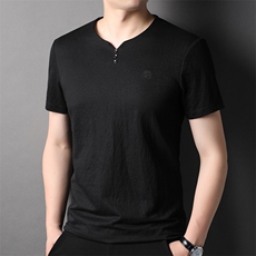 F82232钱塘2020-1中年男士合身时尚休闲百搭简约短袖T恤P45，男装T恤，钱塘207-1