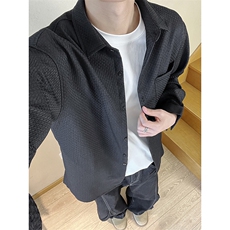 CS043-P35后外工字摺男女通勤百搭秋季长袖衬衣，男装衬衫，电商A178