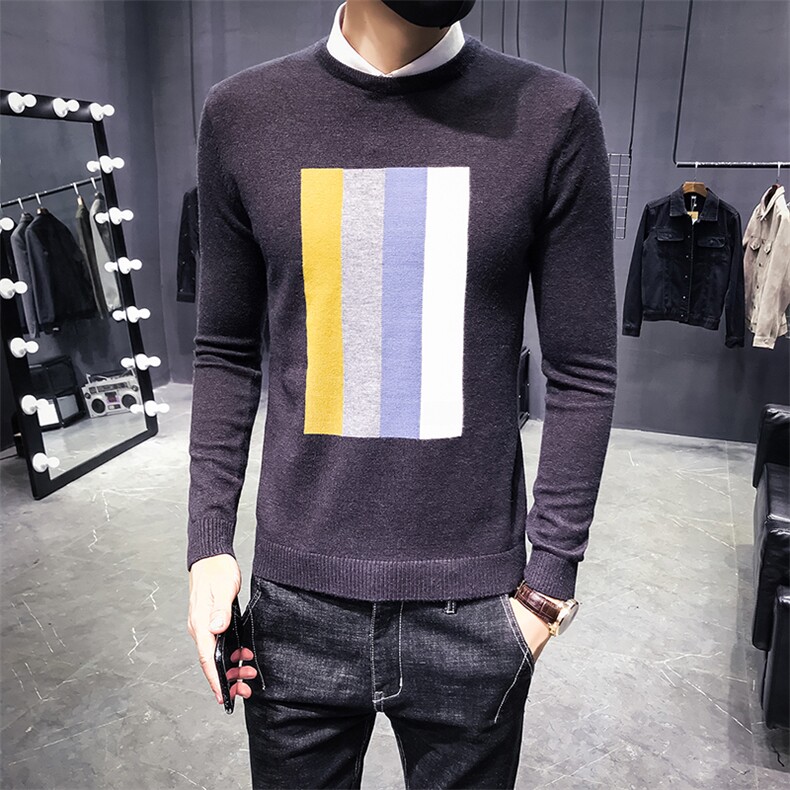 2021秋冬新品接彩快休闲针织衫毛衣男 M1005-P58图片