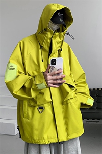 8XL-M特大码冲锋衣防水宽松工装风男夹克外套JK1306P90控118图片