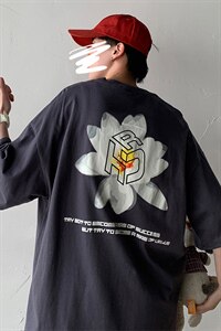 【】A003-HT1187-P25 夏装新款花朵印花短袖T恤 几物图片
