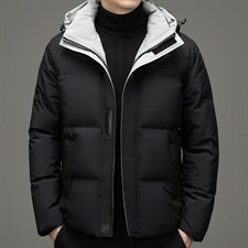2023冬季新款羽绒服男可脱卸帽纯色休闲90白鸭绒外套HB9902-P260，男装羽绒服，电商B212（原钱塘6029）