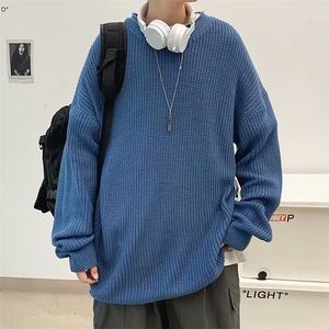圆领毛衣男慵懒风休闲针织衫X803 P40图片