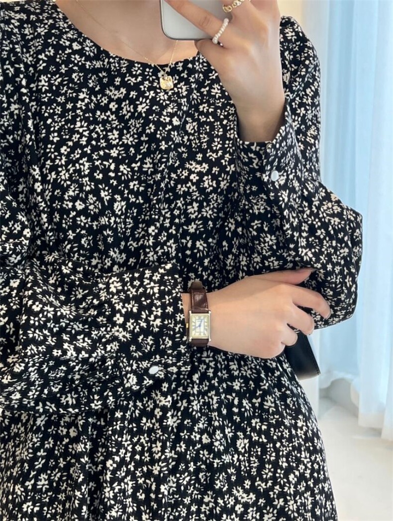 小碎花绑带连衣裙，女装连衣裙，TVMV(4F)