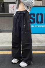 秋季美式户外登山防风多口袋松紧腰男大码冲锋裤K24035-特P50控98，男装休闲裤，电商A001-1