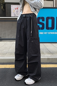 秋季美式户外登山防风多口袋松紧腰男大码冲锋裤K24035-特P50控98图片