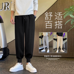 薄款冰丝裤子男夏季高级感痞帅休闲潮流韩版束脚裤WK20-1特批-22图片