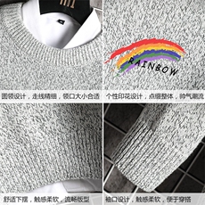M19064-P45加绒款-P65加厚加绒毛衣男大码毛线衣男针织衫网格，男装针织衫/毛衣，电商A040A