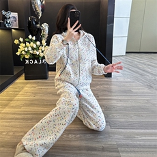 慵懒宽松开衫卫衣长裤少女减龄两件套，女装套装/套裙，江南