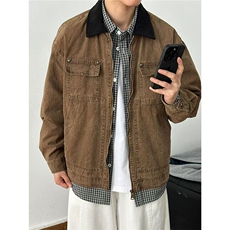 秋季新款现货翻领夹克男纯棉上衣外套DSA157B-JK7943-特P90，男装夹克，电商A157B