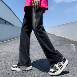 暗黑牛仔裤男韩版潮流拉链开衩高街2024夏季新款K5022-P58图片