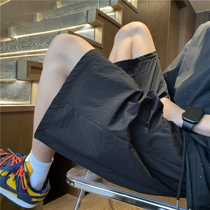 抖音品质夏季新款潮流双褶冰丝宽松五分裤B315-K24139-特p23控48图片