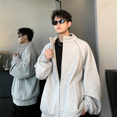 重磅420克金属拉链装饰卫衣秋季新款开衫外套男JK705-68，女装短外套，电商C307