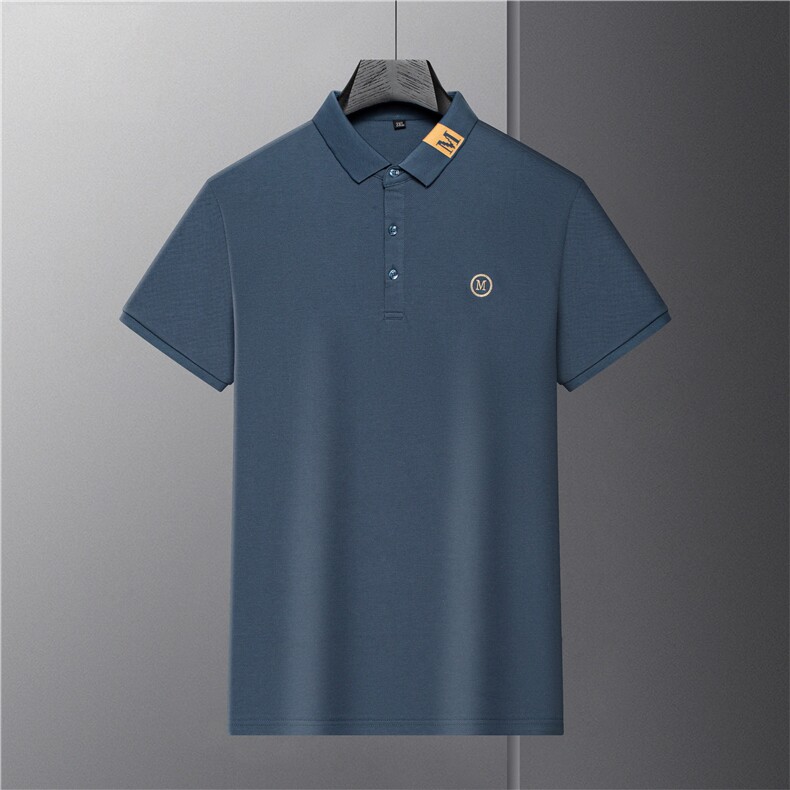 短袖T恤男翻领纯色polo衫上衣服夏季中年男士休闲百搭半袖体恤衫,男装T恤,电商B212（原钱塘6029）