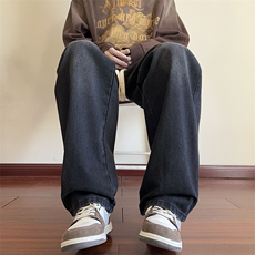 2025春季款美式高街牛仔裤男宽松阔腿裤ins潮牌直筒长裤1801特P40，男装牛仔裤，电商A178