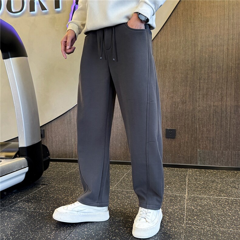 加绒休闲裤男秋冬2025新款加厚休闲男士弯刀裤A313-18231-P68,男装卫衣,电商A313
