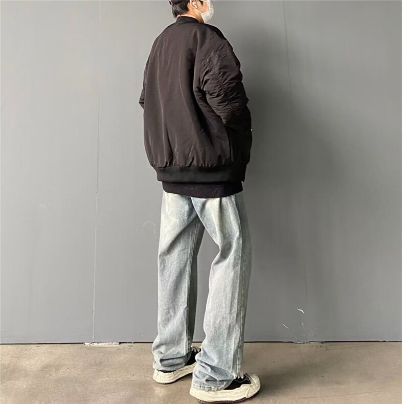 潮牌阔腿牛仔裤男夏季薄款美式高街裤子男直筒休闲长裤T7422-p42,男装牛仔裤,星座1008